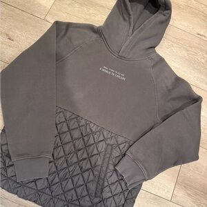 Gray Quilted Hoodie